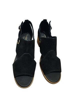 Koolaburra By Ugg Kaiah Black Suede Open-Toe Slingback Sandals - 9